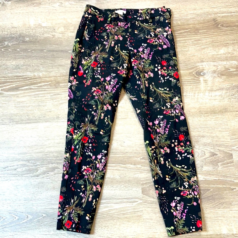 H & M BLACK FLORAL PANTS